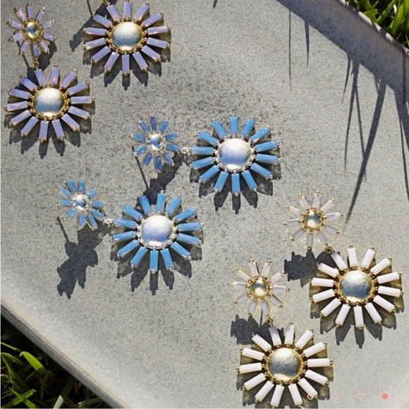 Kendra Scott Madison Daisy Pink Opal Crystal Earrings - Picture 6 of 8